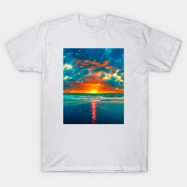 Rainbow Sunset T-Shirt by LumiFantasy